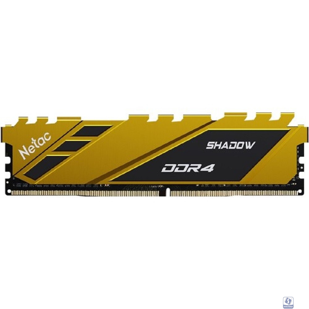 Netac DDR4 DIMM 8Gb 3200Мгц  Shadow CL16 Yellow (NTSDD4P32SP-08Y)