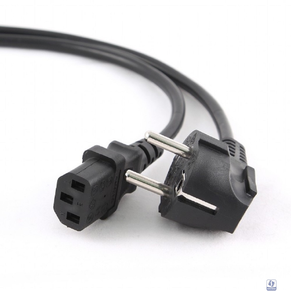 Кабель питания Cablexpert Schuko- C13, VDE, 3х0.75мм2, 10А, с заземлением, 3м, черный, пакет [PC-186-VDE-3M]