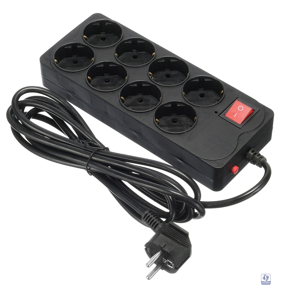 BURO Сетевой фильтр 8 розеток (800SH-3-B),3м, черный коробка 