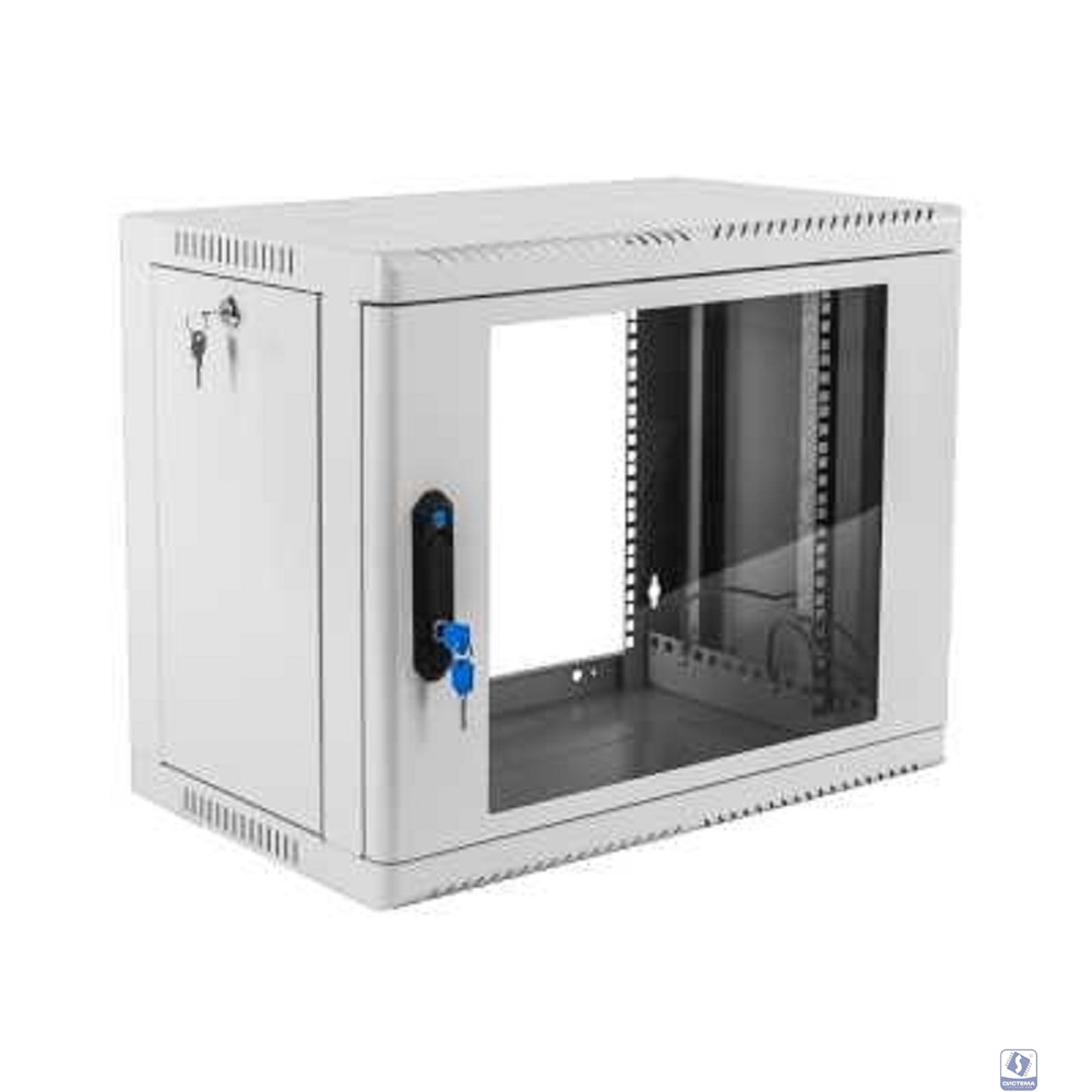 ЦМО Шкаф телекоммуникационный настенный сварной 9U (600 x 350) съёмные стенки, дверь стекло, ШРН-9.350