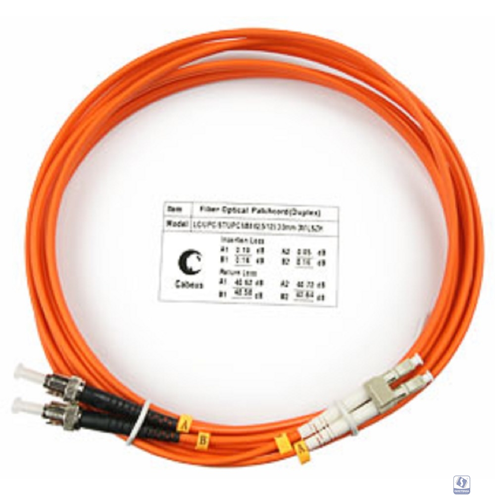 Cabeus FOP-62-LC-ST-3m Шнур оптический duplex LC-ST 62,5/125 mm 3м LSZH