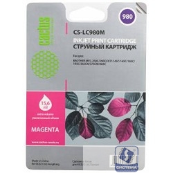 Cactus LC-980M Картридж струйный Cactus CS-LC980M пурпурный для Brother DCP-145C/165C MFC-250C/290C (16ml)