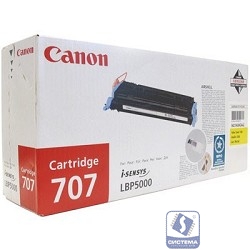 Canon Cartridge 707Y  9421A004 Картридж для LBP 5000/5100, Желтый, 2000 стр.