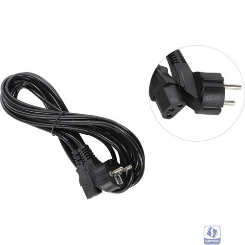 Exegate EP280664RUS Кабель питания ExeGate Power PC-5P (Евровилка угловая Schuko->С13) VDE-250V-3*0.5mm2, медь, черный, 5м.