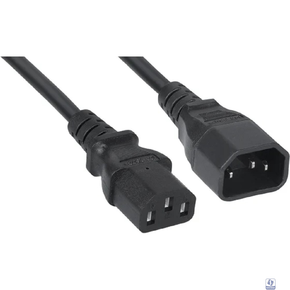 Cabeus PC-189-VDE-1.0-0.6M Кабель питания монитор-компьютер IEC 320 C13 - IEC 320 C14 (3x1.0), 0.6 м