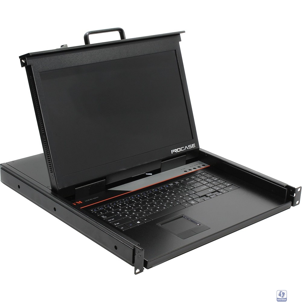 ProCase E1701HD Консоль однорельсовая , 1 порт, LCD 17'', single rail console, LCD D-Sub, USB, разрешение 1920*1080