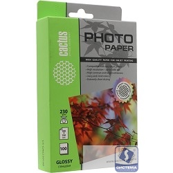 Cactus CS-GA6230100 Бумага 10x15/230г/м2/100л./белый, глянцевое для струйной печати
