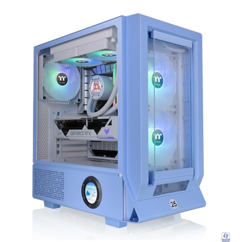 Корпус Thermaltake Ceres 350 MX голубой без БП E-ATX 2x140mm 2xUSB3.0 audio bott PSU