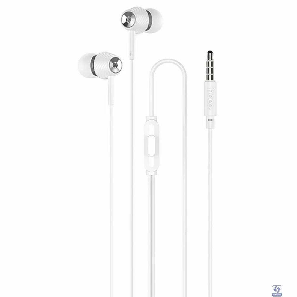 HOCO M70/ Наушники + микрофон/ Кнопка ответа/ 1.2м/ 3.5 mm jack/ White