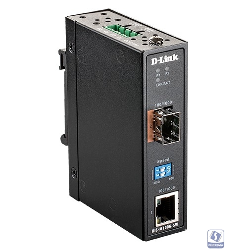 D-Link DIS-M100G-SW/A1A Промышленный медиаконвертер с 1 портом 100/1000Base-T и 1 портом 100/1000Base-X SFP