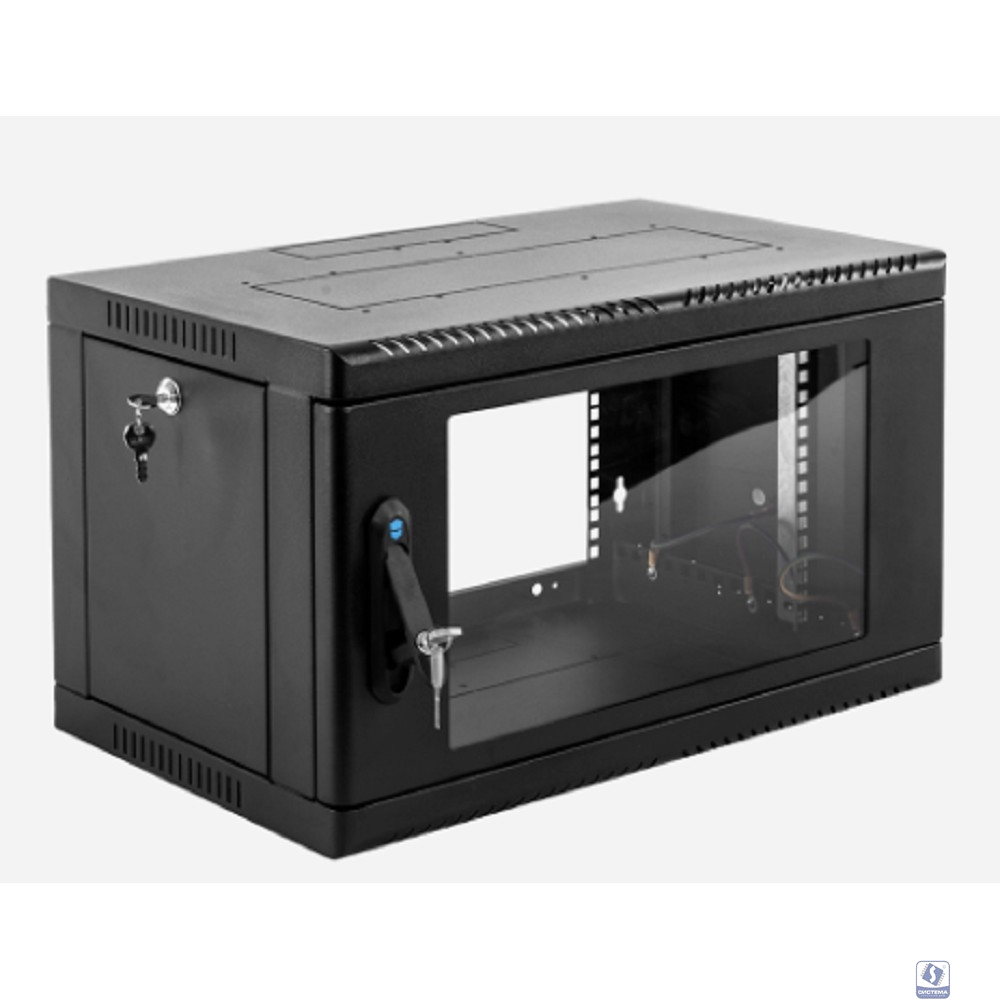 ЦМО Шкаф телекоммуникационный настенный сварной 9U (600 x 500) съёмные стенки, дверь стекло, чёрный, ШРН-9.500-9005