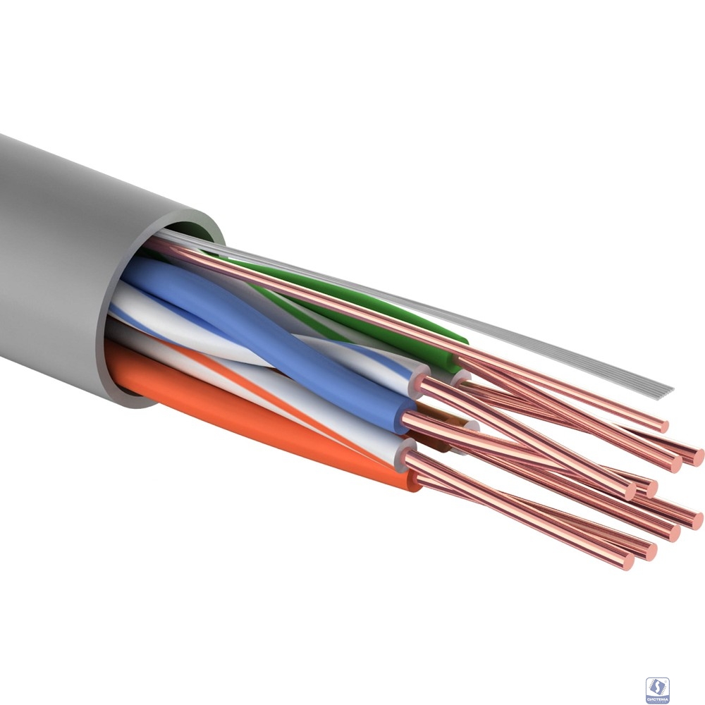 PROconnect (01-0043-3) Кабель витая пара омедненный U/UTP, CCA, CAT 5e, PVC, 4PR 24AWG, INDOOR, SOLID, серый, 305м