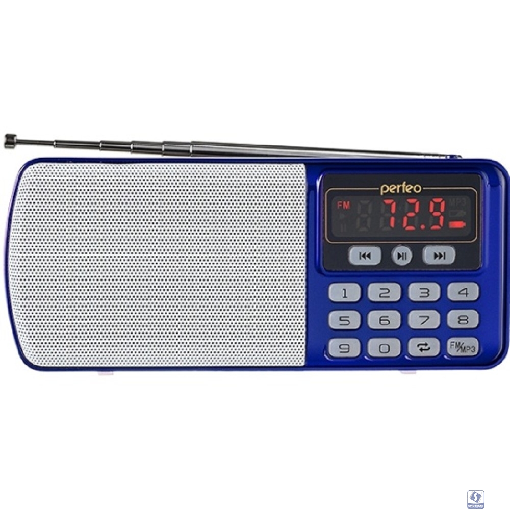 Perfeo радиоприемник цифровой ЕГЕРЬ FM+ 70-108МГц/ MP3/ питание USB или BL5C/ цвет синий (i120-BL) [PF_5027]
