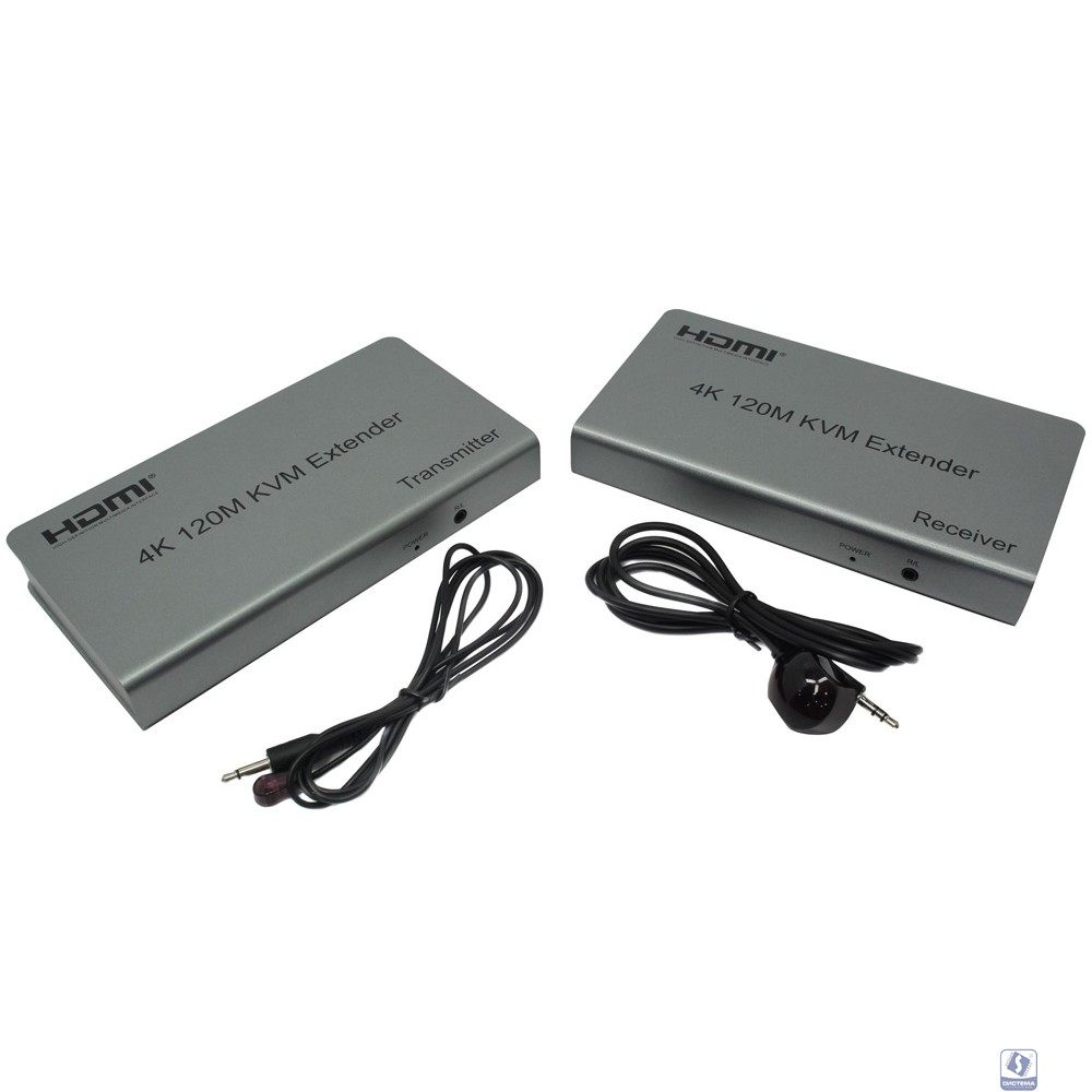 ORIENT VE051, HDMI KVM extender, HDMI+USB+Audio удлинитель до 120 м по витой паре Cat5e/6, HDMI 1.4, 4K@30Hz/1080p@60Hz, HDCP, передача ИК сигнала управления, пит. от вн.БП 5В/1А, метал.корп.(31068) 