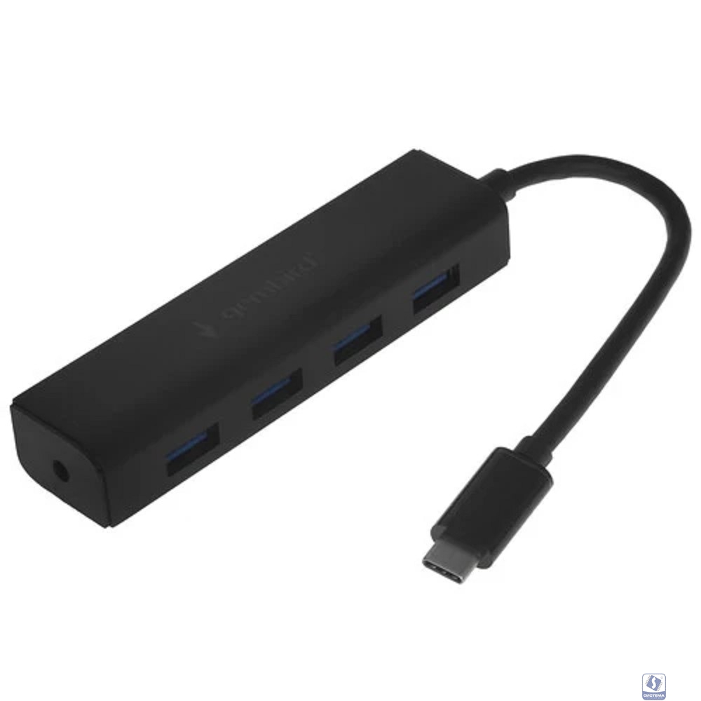 Концентратор USB 3.0 Gembird UHB-C364, 4 порта, Type-C, с доп питанием