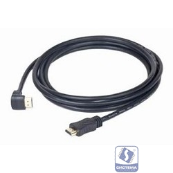 Кабель HDMI Cablexpert CC-HDMI490-15, 19M/19M, v2.0, медь, позол.разъемы, экран, угловой, 4.5м, черный, пакет