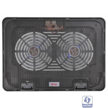 BURO Подставка для ноутбука 15.6"355x255x30mm 2xUSB 2x 140mmFAN 657г металлическая сетка/пластик черный (BU-LCP156-B214H)