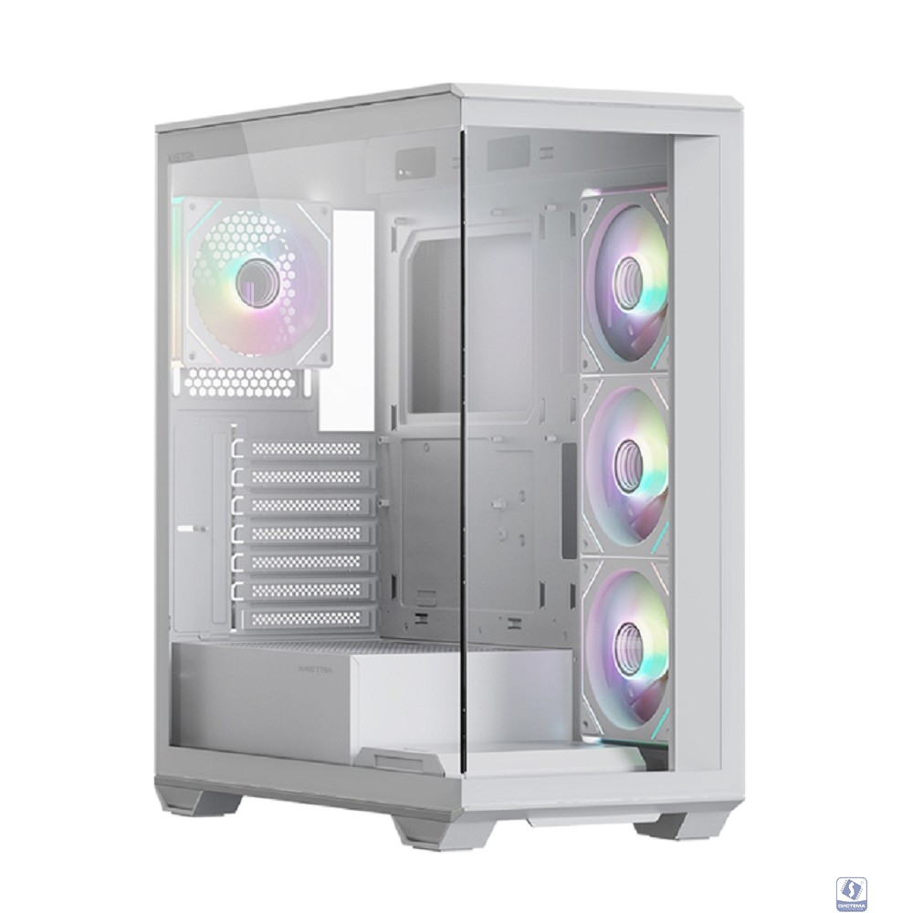 XASTRA Корпус Q600 4ARGB-C10-WH White ATX/Aquarium/Screewless/3x120mm ARGB PWM FM fans/Argb+PWM HUB 10port/ Q600-4FM12A-C10-WH