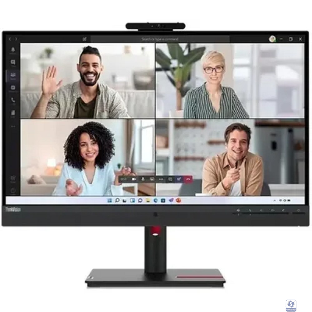 Монитор Lenovo 23.8" ThinkVision T24v-30 черный IPS LED 4ms 16:9 HDMI M/M Cam матовая HAS Piv 1000:1 250cd 178гр/178гр 1920x1080 75Hz VGA DP FHD USB 6кг