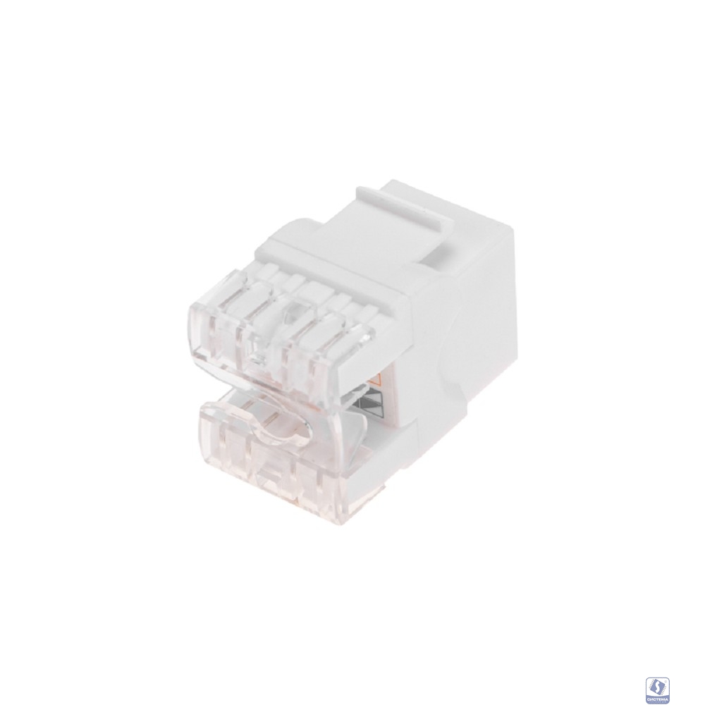 Rexant (02-0060) Модуль Keystone Jack RJ-45(8P8C), UTP неэкранированный, CAT 5e, тип 180 градусов, белый PRO