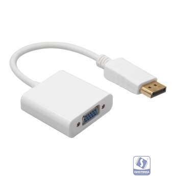 ORIENT Кабель-адаптер C308W, DisplayPort M -> VGA 15F, длина 0.2 метра, белый (30741)