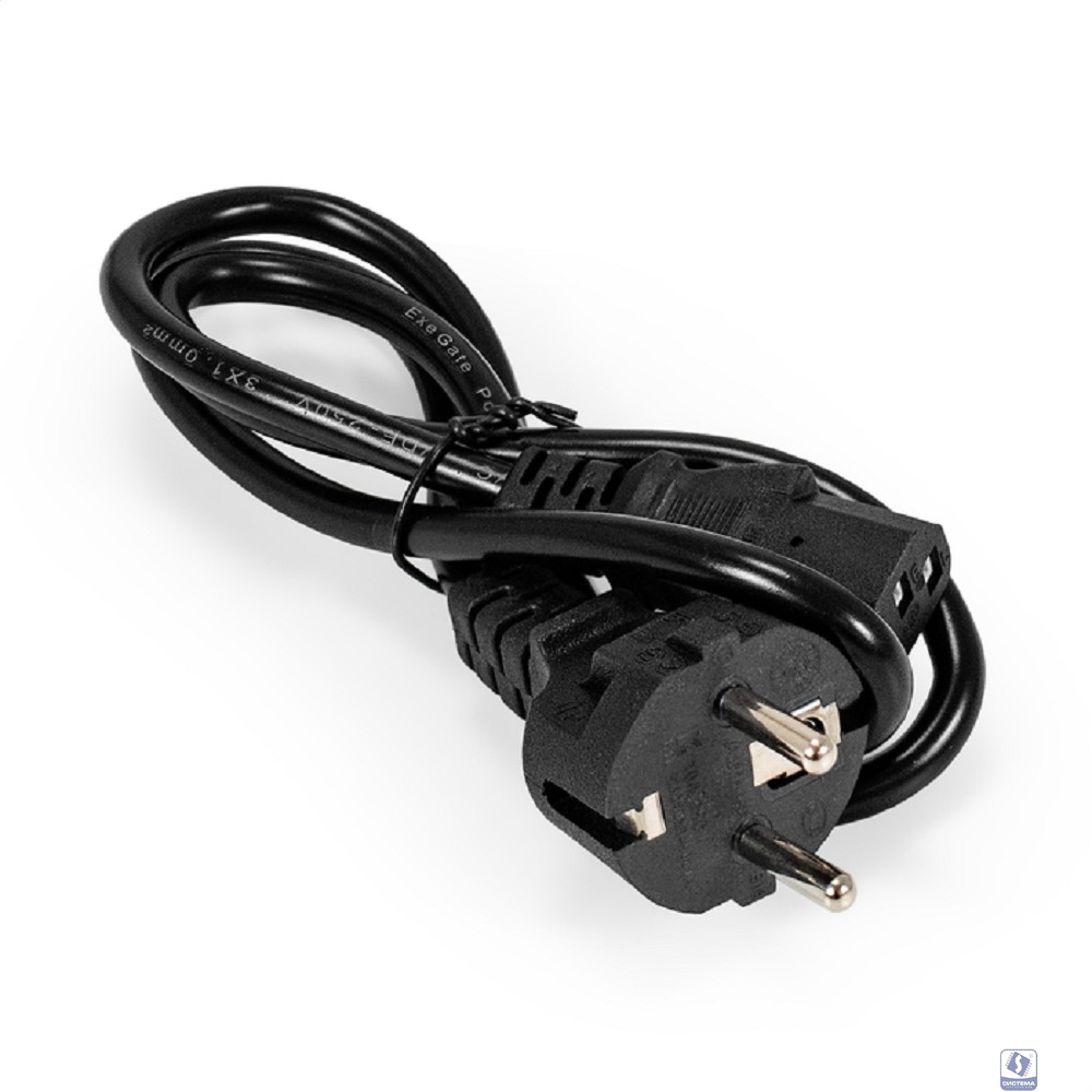 Exegate ES280992RUS Кабель питания ExeGate Special PC-1S (Евровилка Schuko->С13) 3*0.5mm2, CCA, черный, 1.0м.