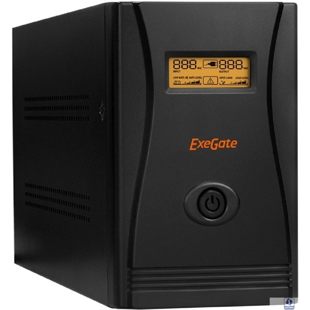Exegate EP285519RUS ИБП ExeGate SpecialPro Smart LLB-2000.LCD.AVR.EURO.RJ.USB <2000VA/1200W, LCD, AVR, 4 евророзетки, RJ45/11, USB, Black>