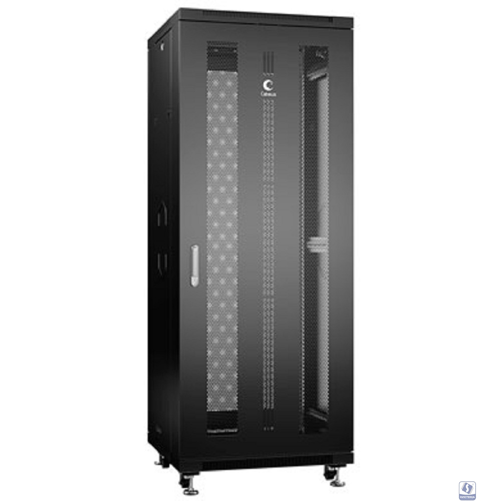 Cabeus ND-05C-32U60/80-BK Шкаф монтажный телекоммуникационный 19" напольный для распределительного и серверного оборудования 32U 600x800x1610mm (ШхГхВ) передняя и задняя перфорированные двери, ручка с