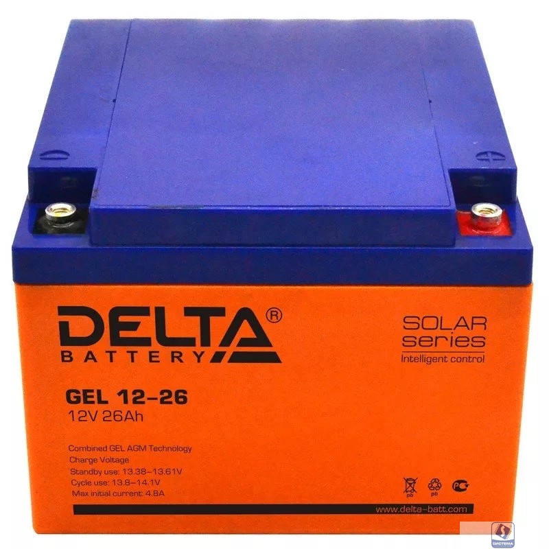 Delta GEL 12-26 (12V/26Ач) свинцово- кислотный аккумулятор  