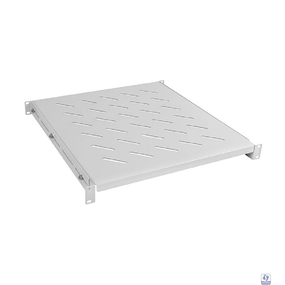 Cabeus RA-J018-FC-700-100KG Полка перфорированная, усиленная, 1U, 35х450х700 мм (ВхШхГ), нагрузка до 100 кг, для стоек, с комплектом крепежа, цвет: серый