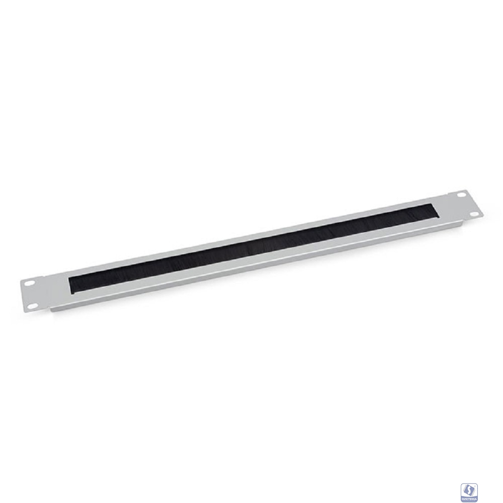 Cabeus SH-J004A-GY Кабельный органайзер горизонтальный 19" 1U, с щеточным вводом, металлический, цвет серый (RAL7035)