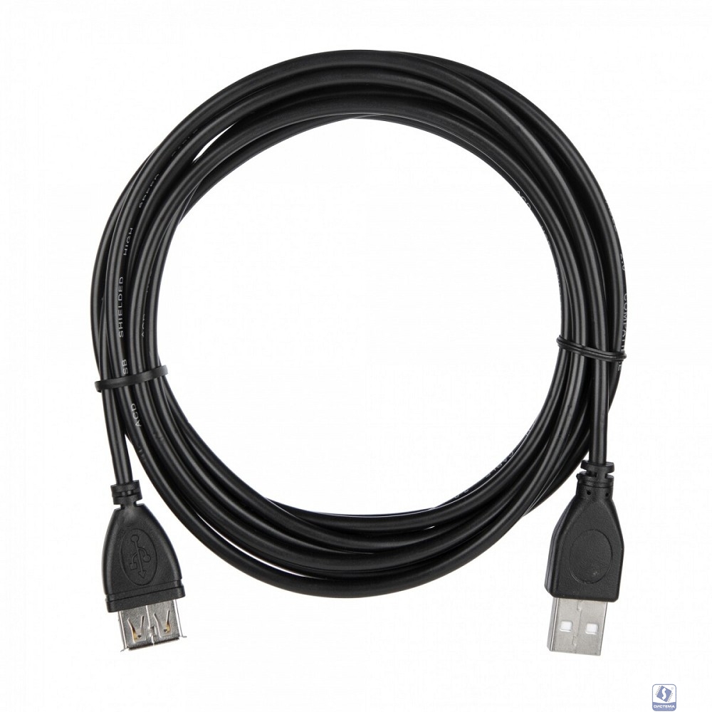 Кабель ACD Кабель ACD-U2AAF-30L |ACD-U2AAF-30L| USB 2.0, A male - A feмale, ТТХ: |ACD-U2AAF-30L| (7/0.12BC+PE)*1P+(7/0.12BC+PE)*2C+7/0.12BC+AL+PVC OD4.0, Черный, 3м (742064)