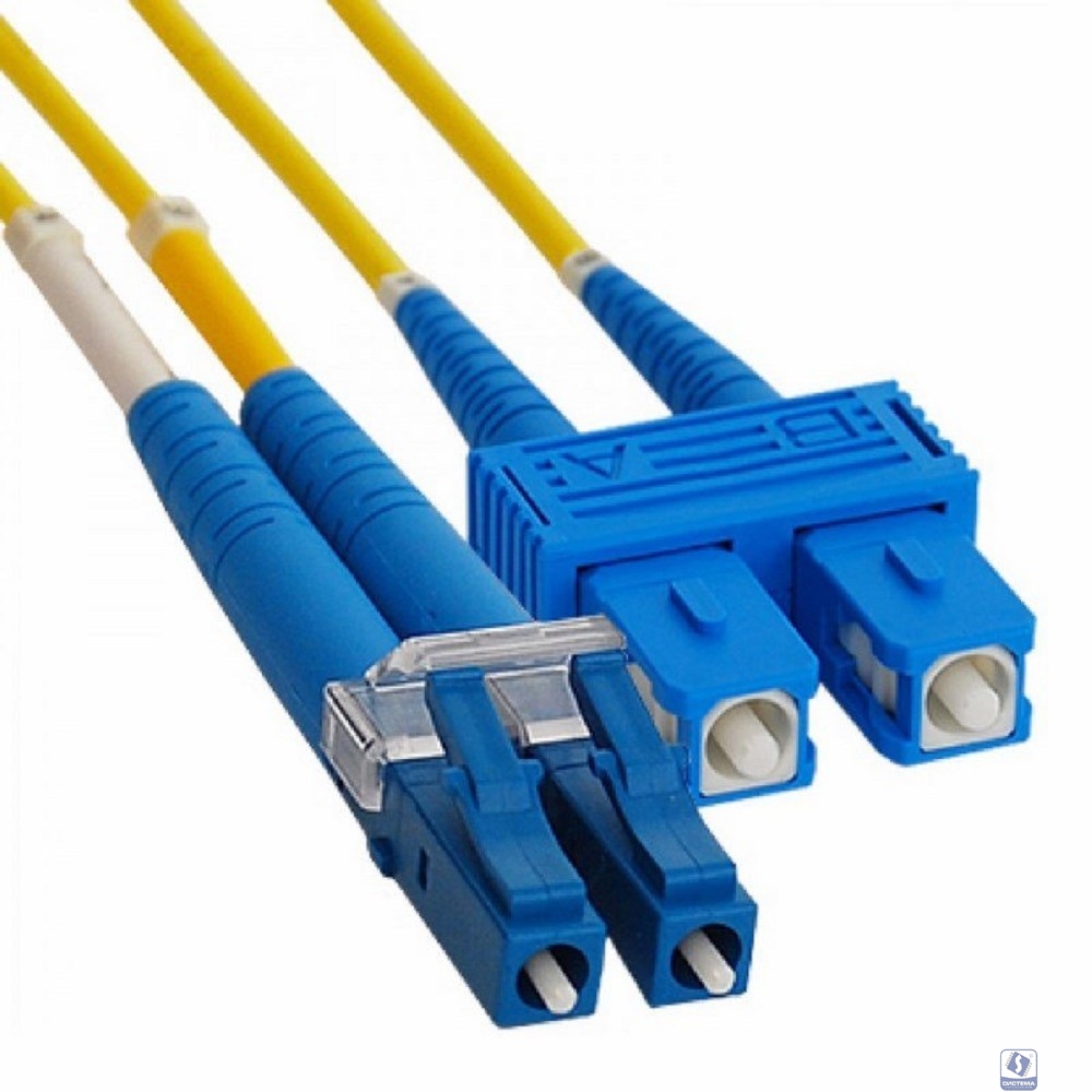 Rexant (50-2514-2) Патч-корд оптический многомодовый (MM) 50/125 OM3 разъемы zip-cord LC/UPC-SC/UPC 3мм Duplex LSZH 2м