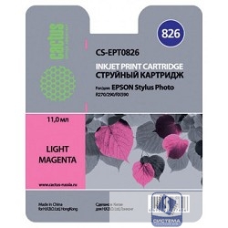 Cactus EPT0826 Картридж струйный Cactus CS-EPT0826 светло-пурпурный для Epson Stylus Photo R270/290 (11,4ml)