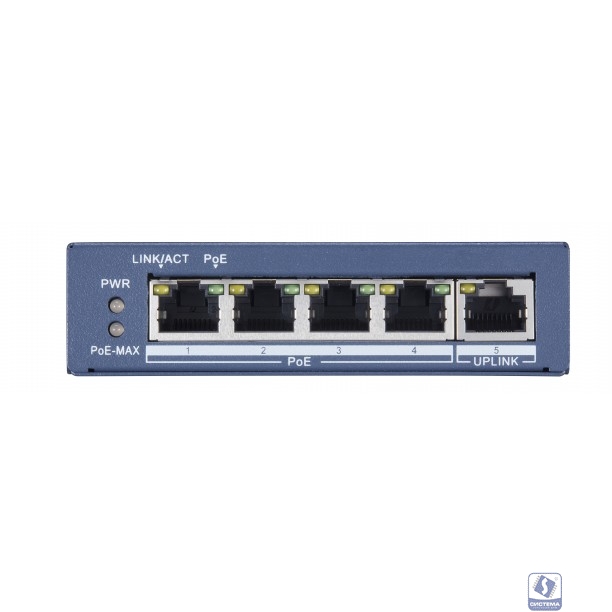 HIKVISION DS-3E0505P-E 4 RJ45 1000M PoE  с грозозащитой 6кВ