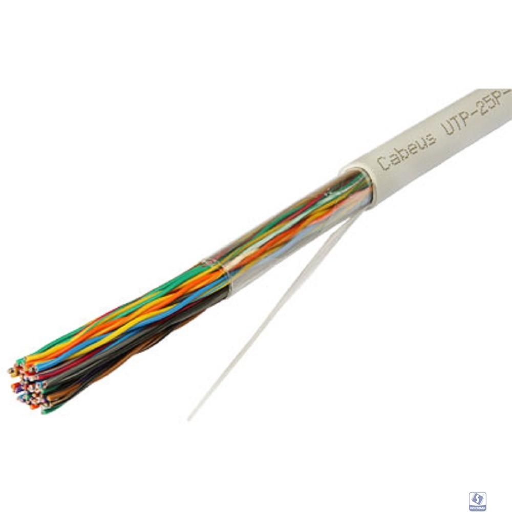 Cabeus UTP-25P-Cat.3-IN Кабель витая пара UTP (U/UTP), категория 3, 25 пар (24 AWG), одножильный (solid), PVC нг(А)-LS