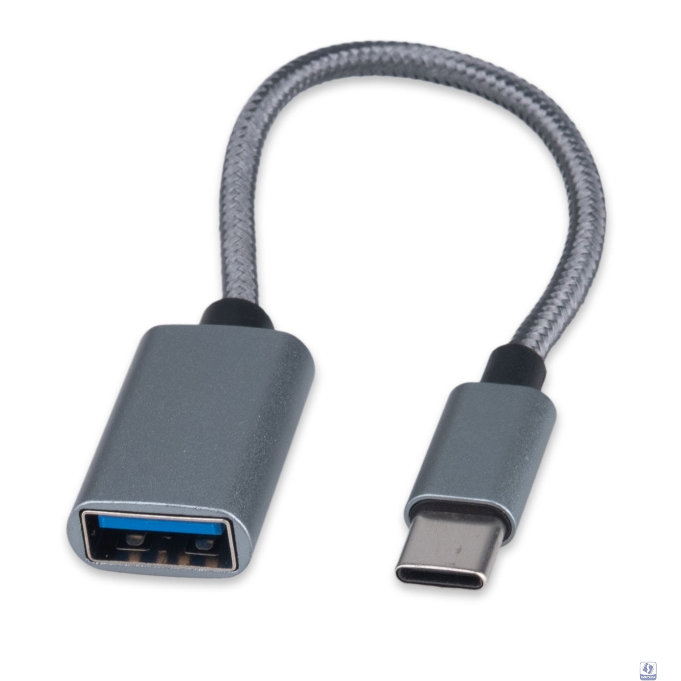 Cablexpert Кабель-переходник USB2.0 OTG Type-C(M)/AF, алюминий+нейлон.оплётка, 0.15м, пакет (A-OTG-CMAF2-02)