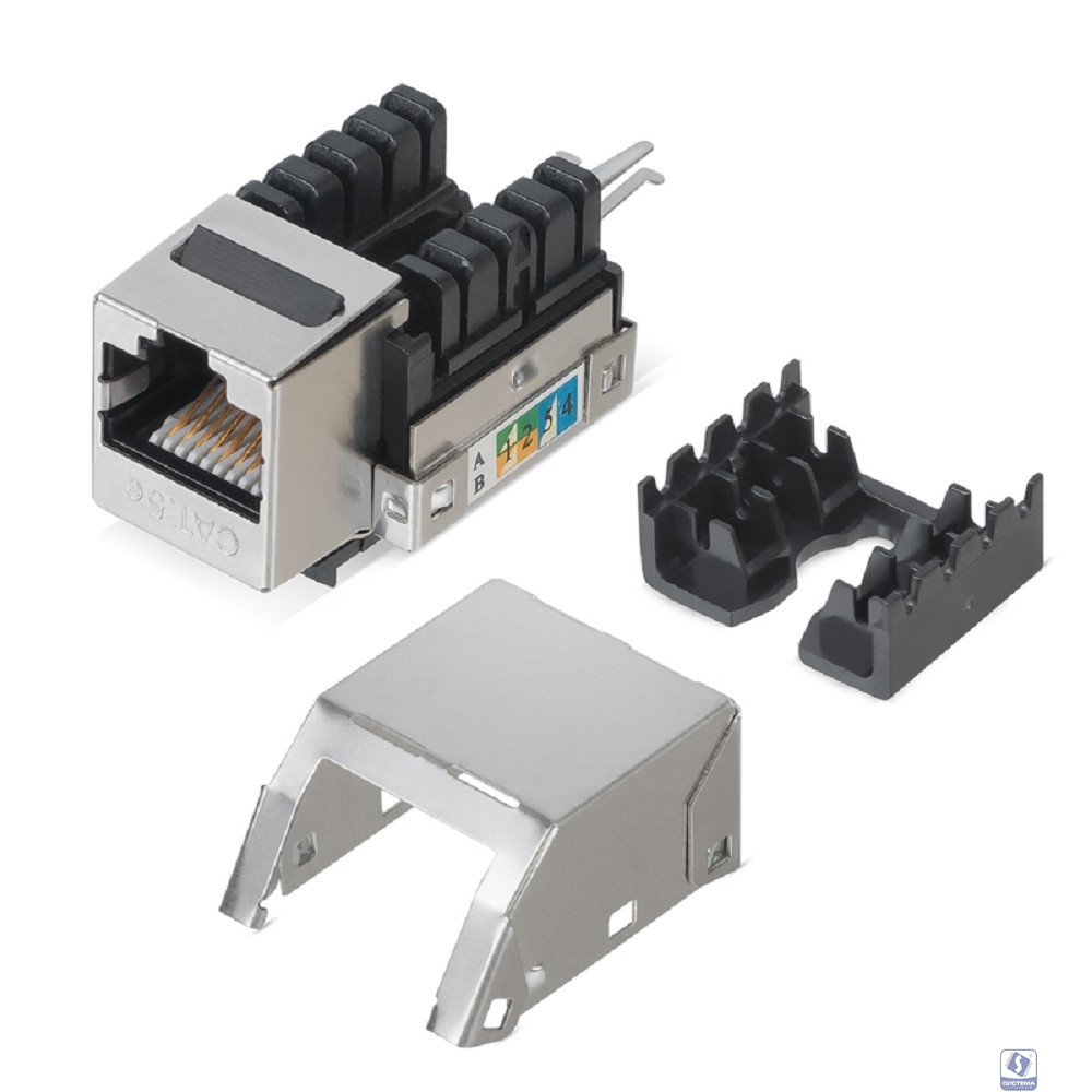Rexant (02-0072) Модуль Keystone Jack RJ-45(8P8C), FTP экранированный, CAT 5e, тип 90 градусов PRO