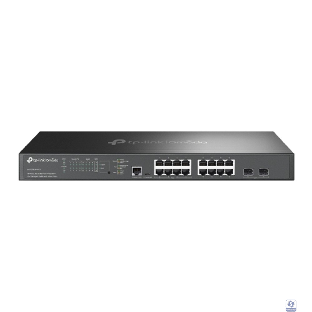 TP-Link SG3218XP-M2 Управляемый коммутатор Omada уровня 2+ с 16 портами 2,5 Гбит/с (8 портов PoE+) и 2 портами SFP+