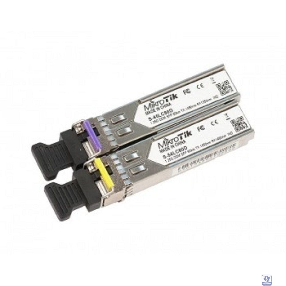 MikroTik S-4554LC80D Пара модулей S-45LC80D (1.25G SM 80km TX 1490nm/ RX 1550nm, Single LC connector)+S-54LC80D (1.25G SM 80km TX 1550nm / RX 1490nm,Single LC connector)