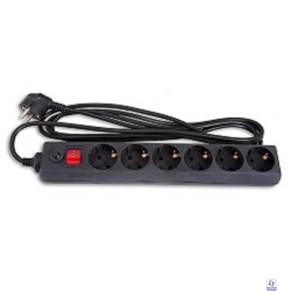 BURO Сетевой фильтр, 6 розеток, 5 метров, (600SH-5-B), черный (коробка) 