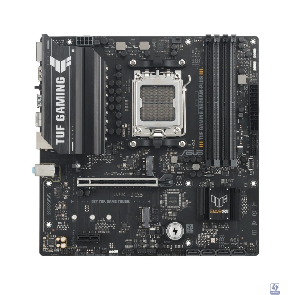 ASUS TUF GAMING A620AM-PLUS (SocketAM5, mATX, 4xDDR5(256GB), 2xDP/HDMI, 2xPCIe 4.0x16/1xPCIe 3.0, 1xLAN (2.5GbE), 4xSATA 6Gb/s, 2xM.2, 2xUSB 3.2, 4xUSB 2.0, 1xPS/2) 