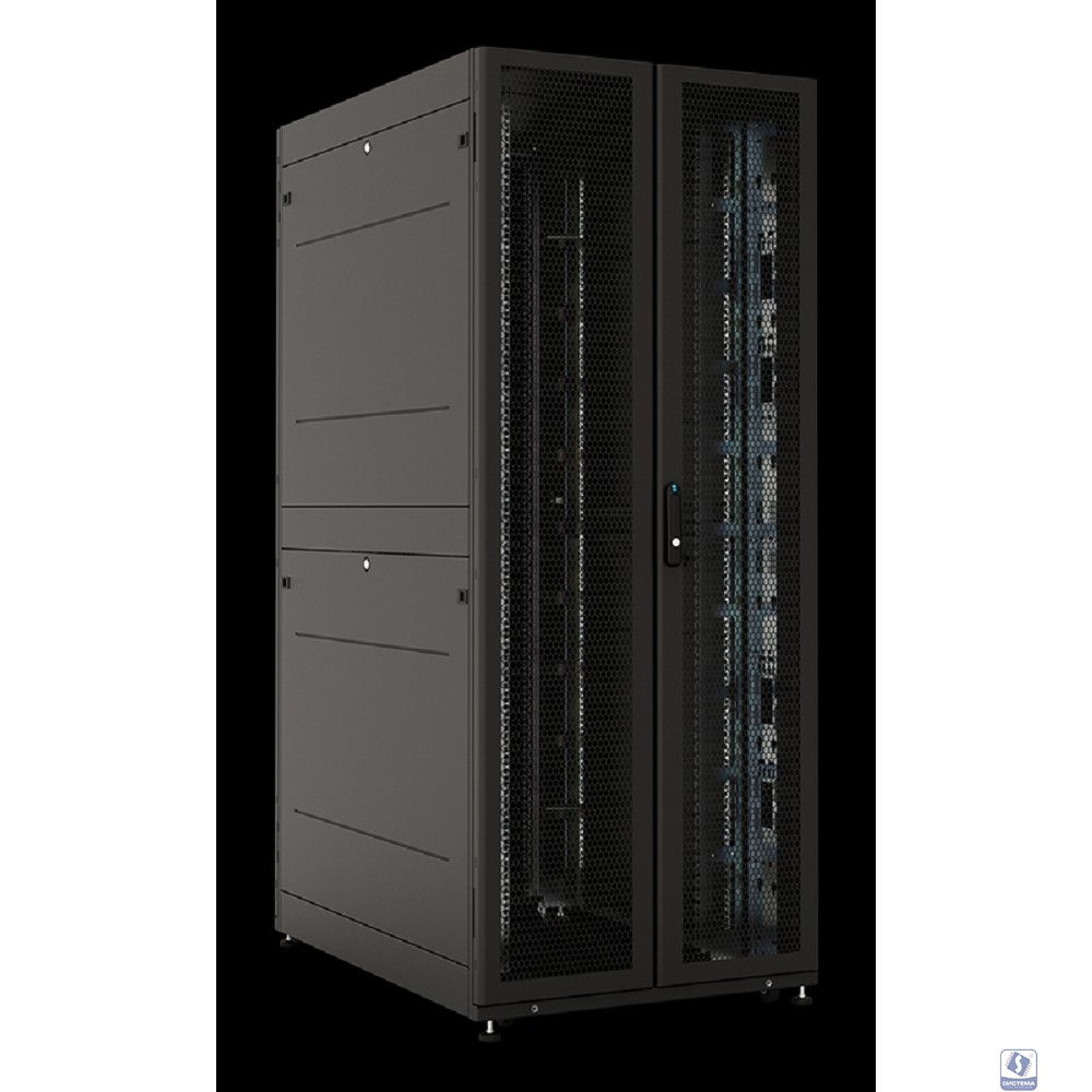 ЦМО Шкаф серверный ПРОФ напольный 42U (800 х 1200) двери двойные перф. 2 шт., черный, в сборе ШТК-СП-42.8.12-88АА-9005