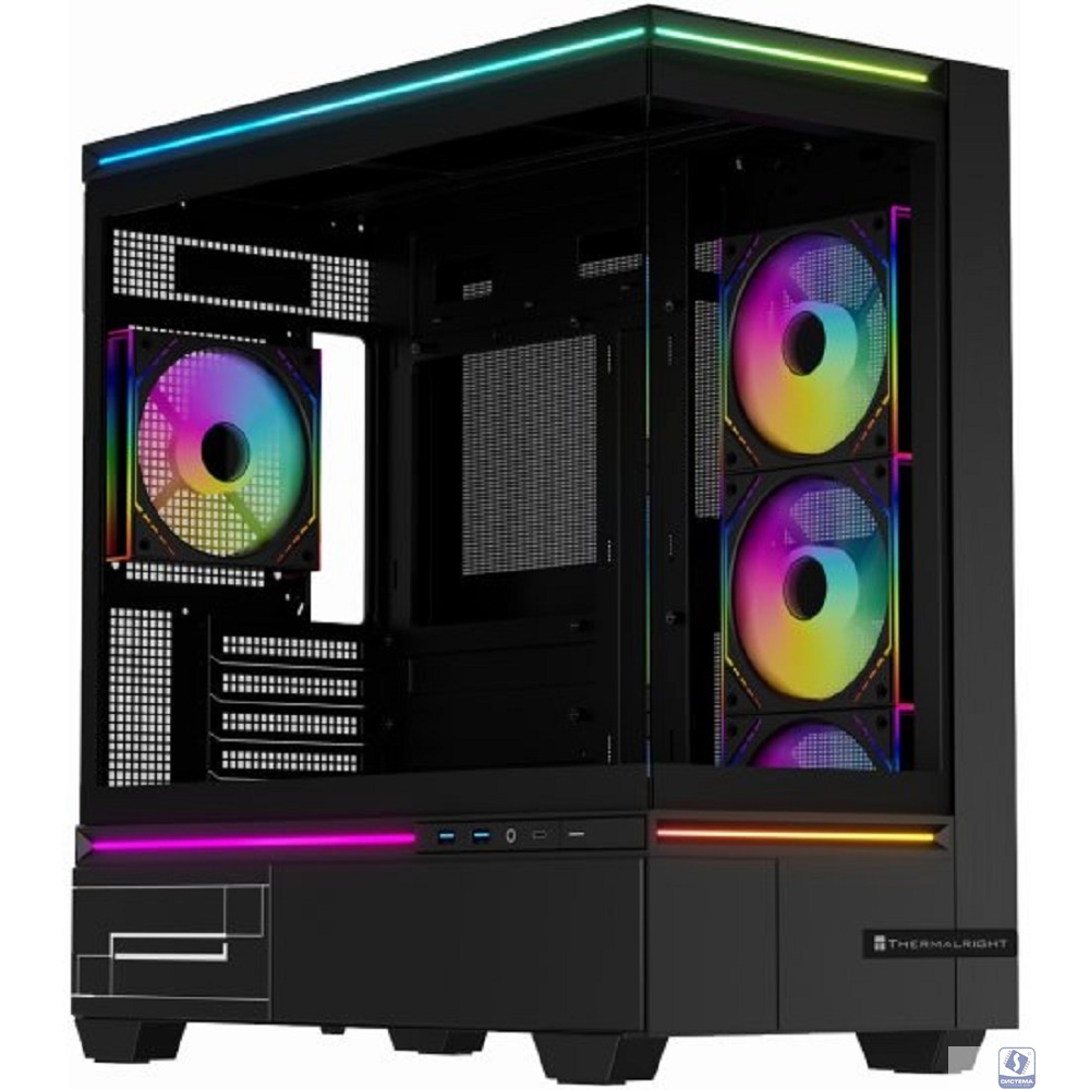 Thermalright Корпус M10 Black FAN4-M / TG / 4x120mm ARGB PWM Fans / USB TYPE-C / mATX  / TRTLM10BF4M