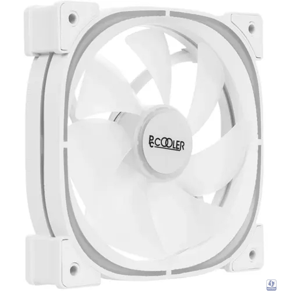 Кулер для корпуса/ PCCooler EF120 ARGB WH (120x120x25mm, 4-pin PWM, ARGB, 37.98CFM, 25.7dBA, 1500RPM, White)