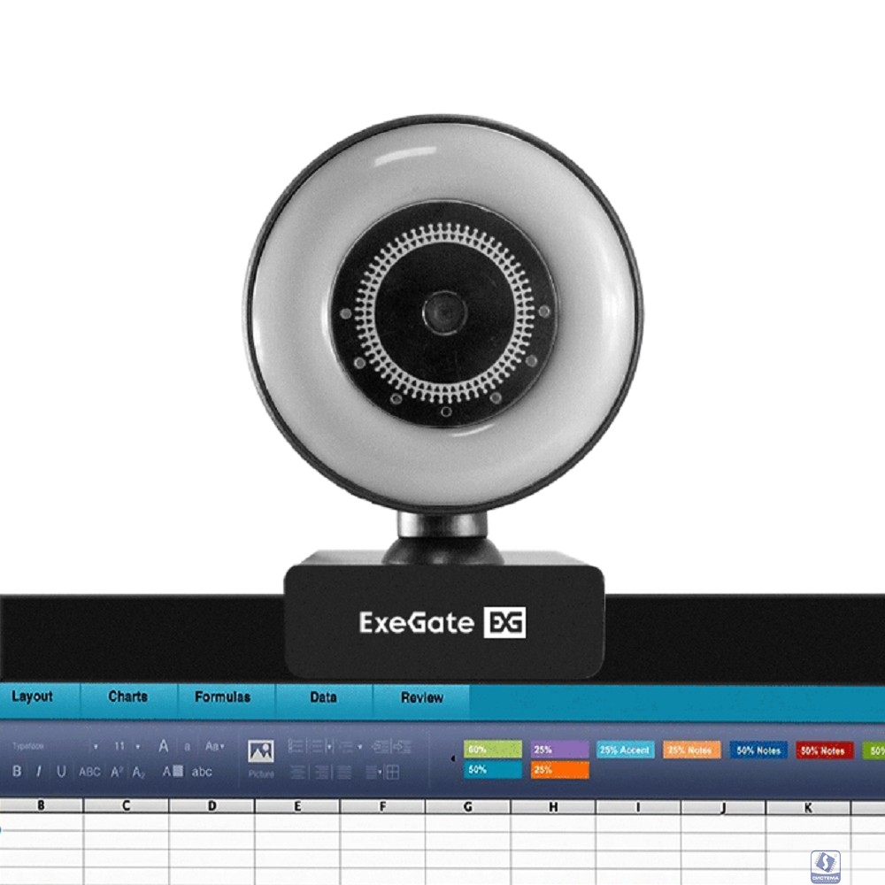 ExeGate eStudio EW-721 2K AF (5Мп, 2560х1440, 1440P, 30fps, автоматический фокус, подсветка, 4-линзовый 
