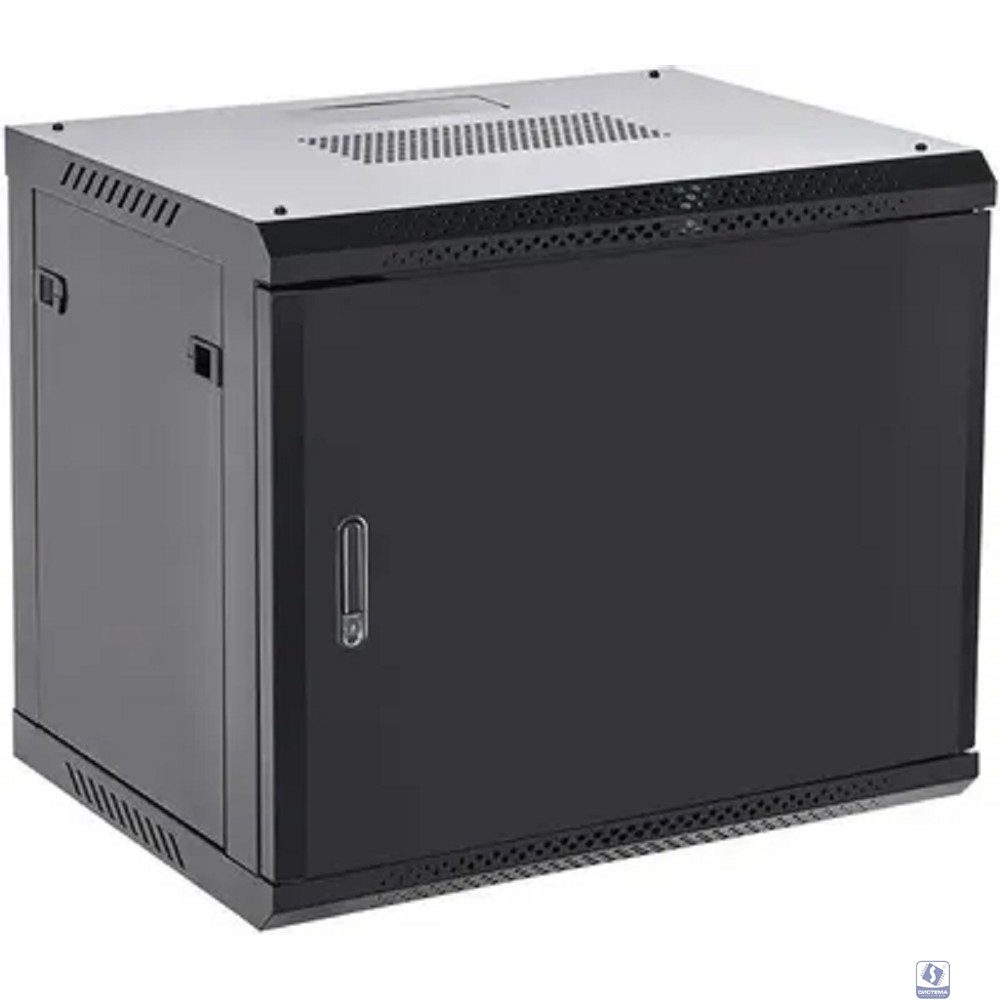 Rexant (04-0954-122) Настенный телекоммуникационный шкаф 19" 9U 550?400мм, дверь металл, с задней стенкой, разборный, черный (RAL 9005)