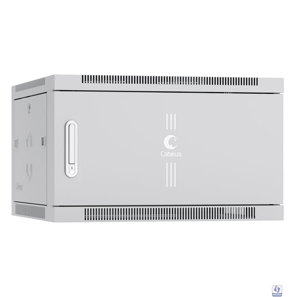 Cabeus SH-05F-6U60/45m Шкаф телекоммуникационный настенный 19" 6U 600x450x368mm (ШхГхВ) дверь металл, цвет серый (RAL 7035)