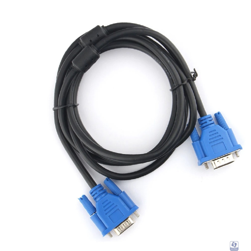 Кабель VGA Pro Cablexpert CC-PVGA-1.8M, 15M/15M, 1.8м, экран, феррит.кольца, пакет