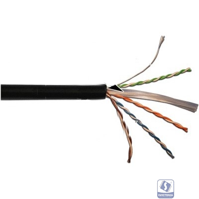 Кабель информационный Lanmaster LAN-6EUTP-OUT кат.6 U/UTP не экранированный 4X2X23AWG PE 305м черный